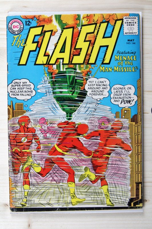 The Flash #144 (DC Comics, 1964), raw comic book in VG+ 4.5 condition — front cover