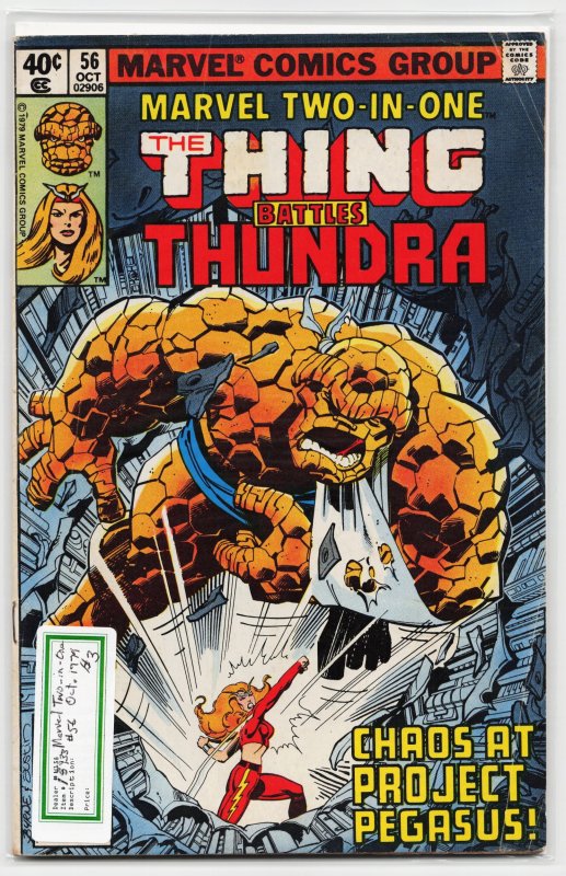 Marvel Two-in-One #56 (Marvel Comics, 1979), raw, ungraded comic book — front cover