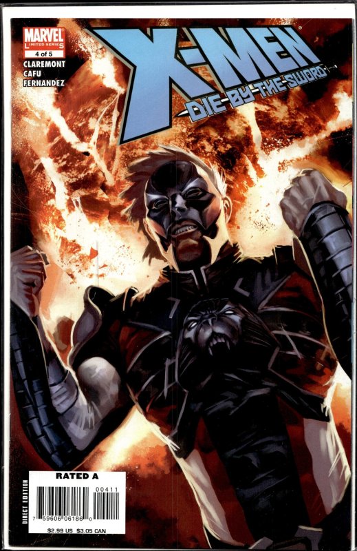 X-Men: Die by the Sword #4 (Marvel Comics, 2008), raw, ungraded comic book — front cover