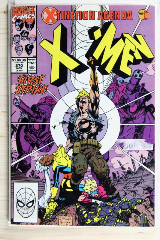 The Uncanny X-Men #270 (Marvel Comics, 1990), raw comic book in VF/NM 9.0 condition — front cover