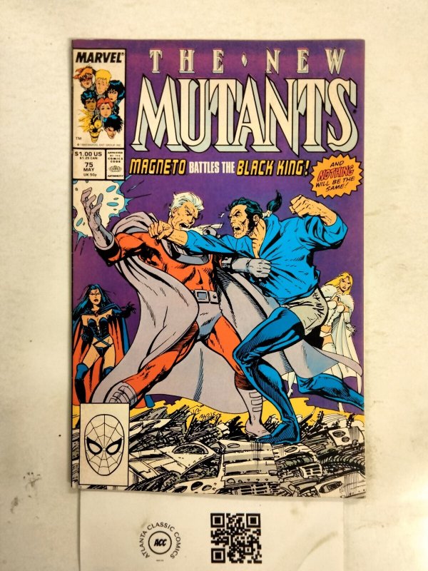 The New Mutants #75 (Marvel Comics), raw comic book in NM condition — front cover