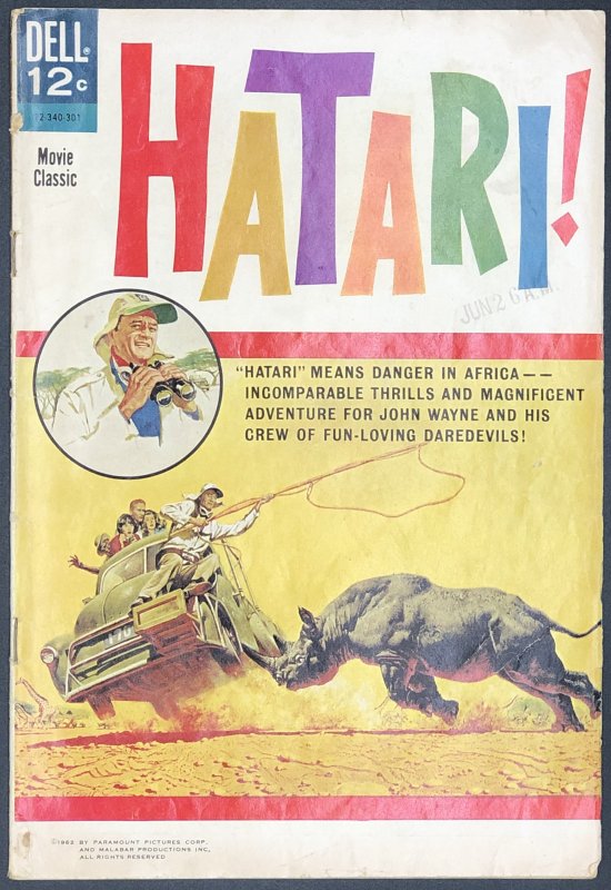 Hatari! (1963) VG (1963), raw comic book in VG condition — front cover