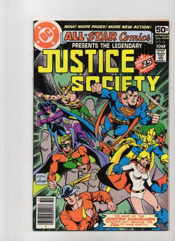 All-Star Comics #74 (DC Comics, 1978), raw comic book in VF+ 8.5 condition — front cover