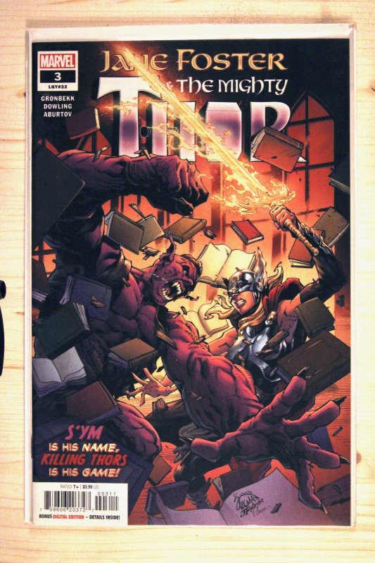 Jane Foster & the Mighty Thor #3 (Marvel Comics, 2022), raw comic book in NM+ 9.6 condition — front cover