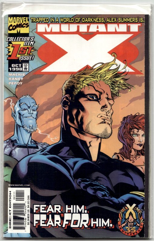 Mutant X #1 (1998), raw, ungraded comic book — front cover