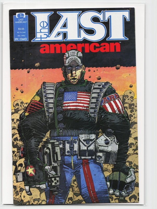 The Last American #1 (1990), raw, ungraded comic book — front cover
