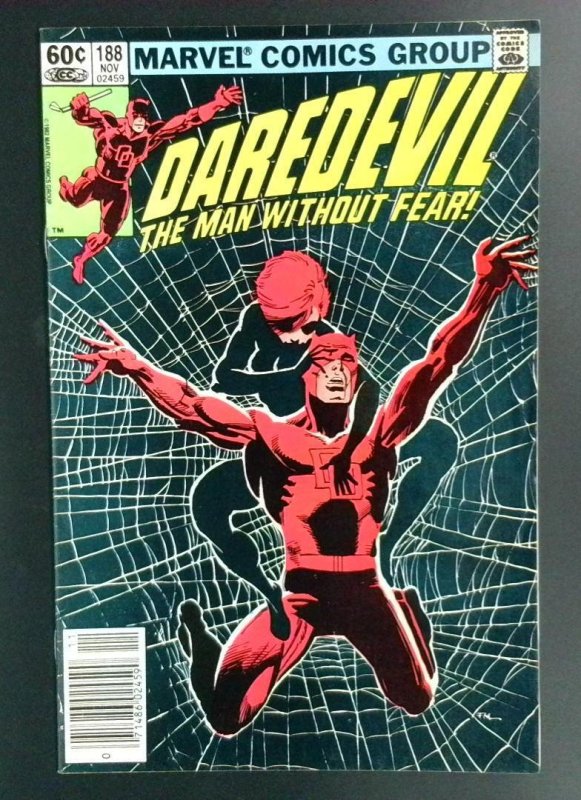 Daredevil #188 (Marvel Comics, 1982), raw comic book in VF condition — front cover