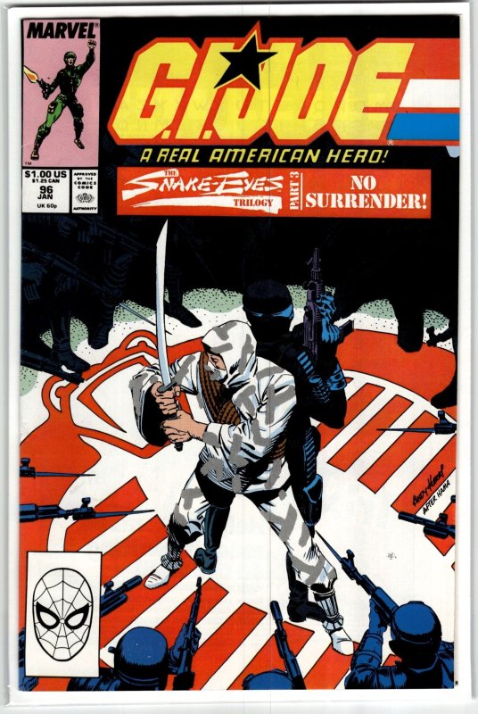 G.I. Joe: A Real American Hero #96 (Marvel Comics, 1990), raw, ungraded comic book — front cover