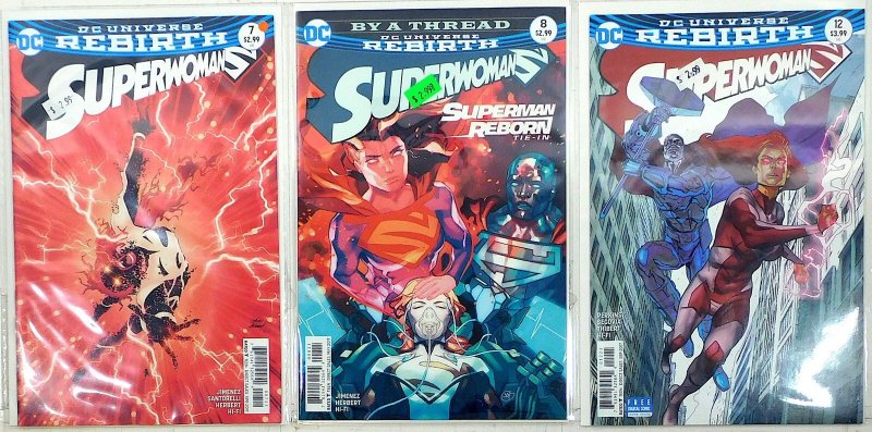 Superwoman Lot of 3 #7, 8, 12 (2017) DC Comics 1st Print Comic Books (DC Comics, 2017), raw, ungraded comic book — front cover