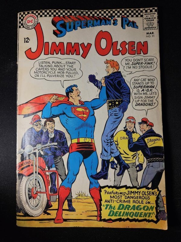 Superman's Pal Jimmy Olsen #91 (DC Comics, 1966), raw, ungraded comic book — front cover