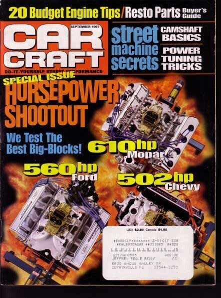 Mag: Car Craft-Horsepower-Ford-Chevy-Mopar-Street Machines Fr, raw comic book in FR condition — front cover