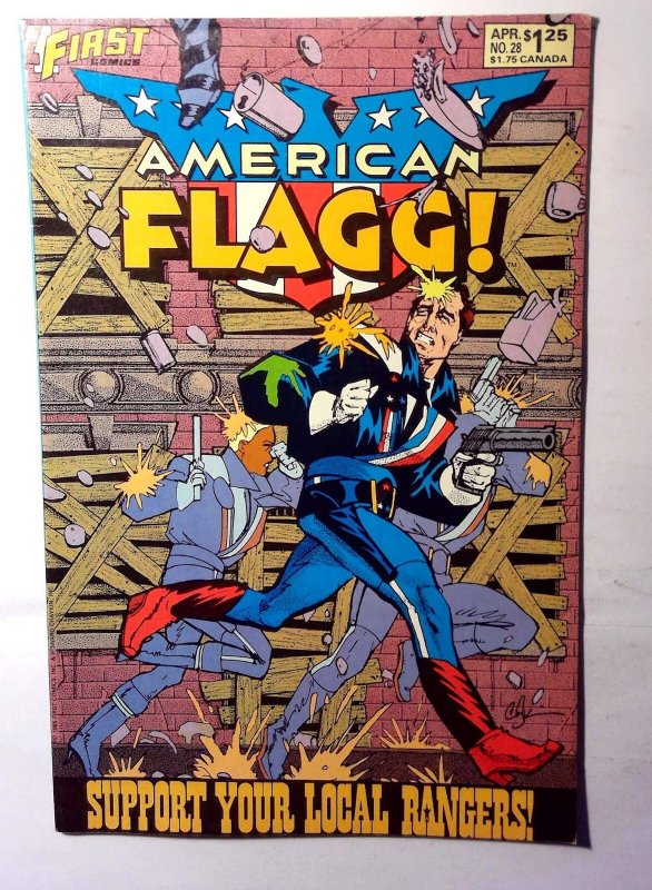 American Flagg! #28 (1986), raw, ungraded comic book — front cover
