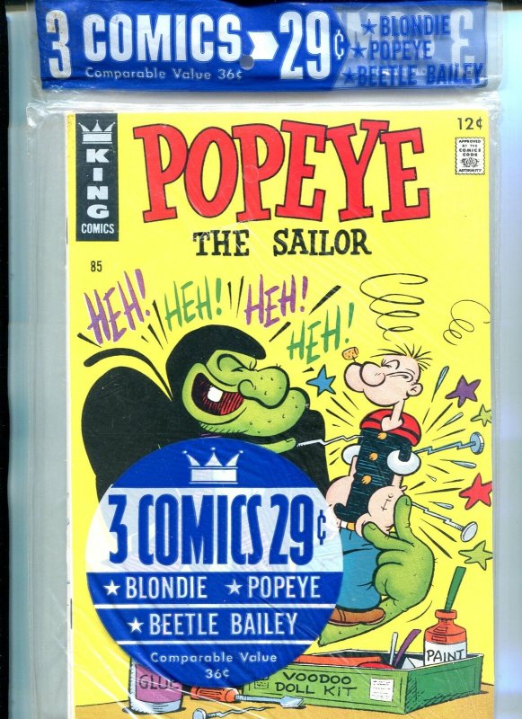 King Comics 3 Pack 1960's-Sealed-Beetle Bailey #58 (1960), raw, ungraded comic book — front cover