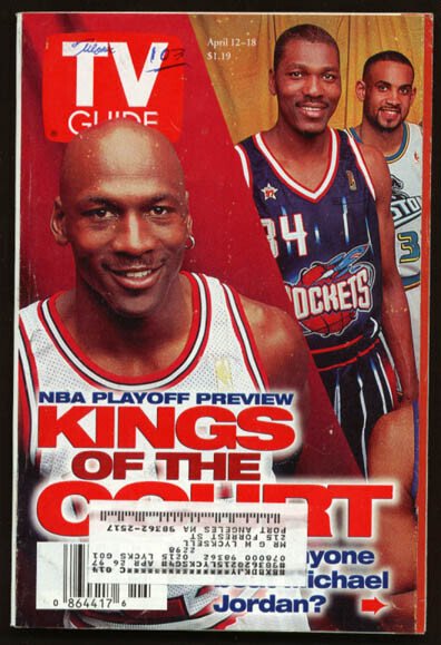 Mag: TV Guide 04/12/1997-Nba Playoffs/c Barkley/j Priestley G, raw, ungraded comic book — front cover