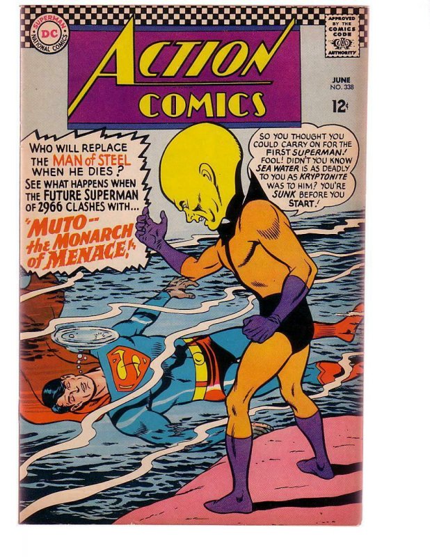 Action Comics #338 (DC Comics, 1966), raw comic book in FN/VF condition — front cover