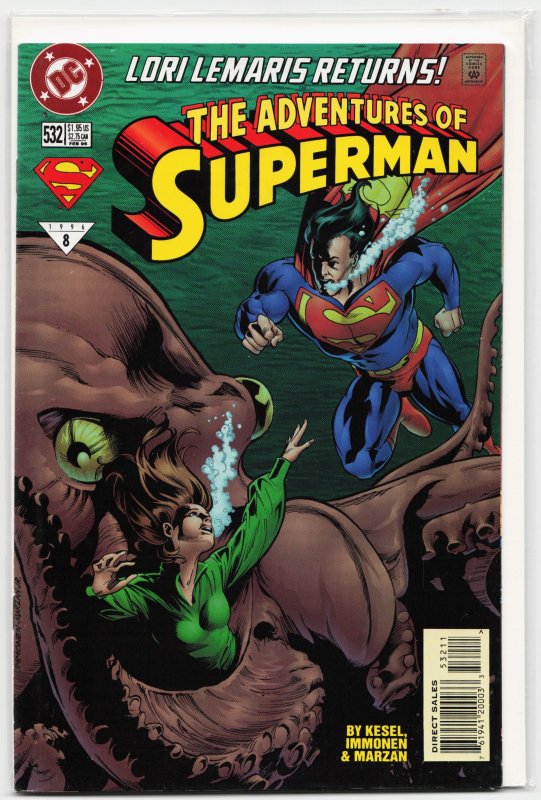 Adventures of Superman #532 (DC Comics, 1996), raw, ungraded comic book — front cover