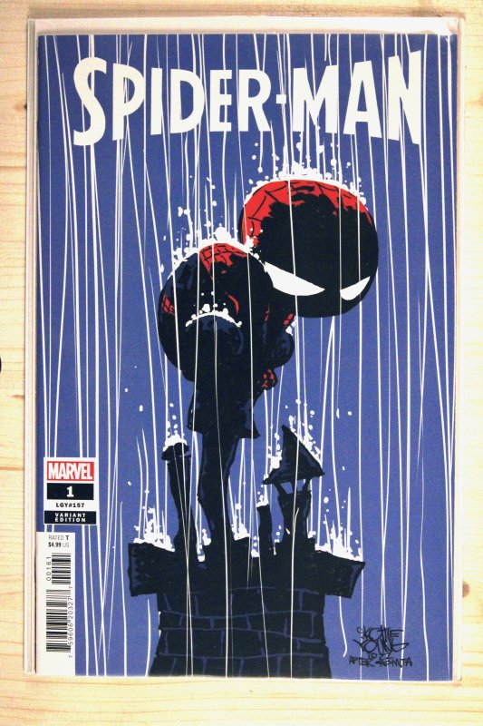 Spider-Man #1 (Marvel Comics, 2022), raw comic book in NM+ 9.6 condition — front cover