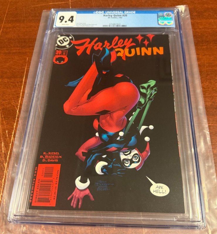 Harley Quinn #20 (DC Comics, 2002), CGC 9.4 graded comic book, Universal Blue label — front cover in its holder