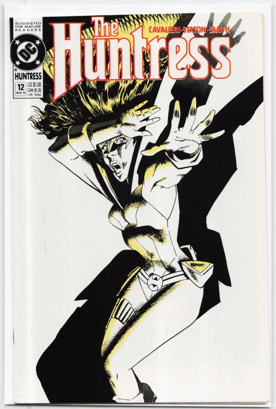 The Huntress #12 (DC Comics, 1990), raw, ungraded comic book — front cover