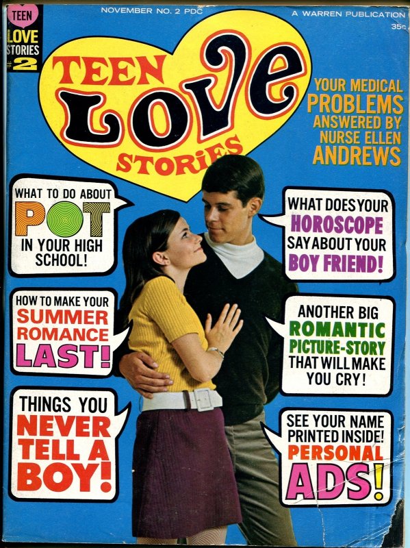 Teen Love Stories #2 (1967), raw comic book in VG condition — front cover