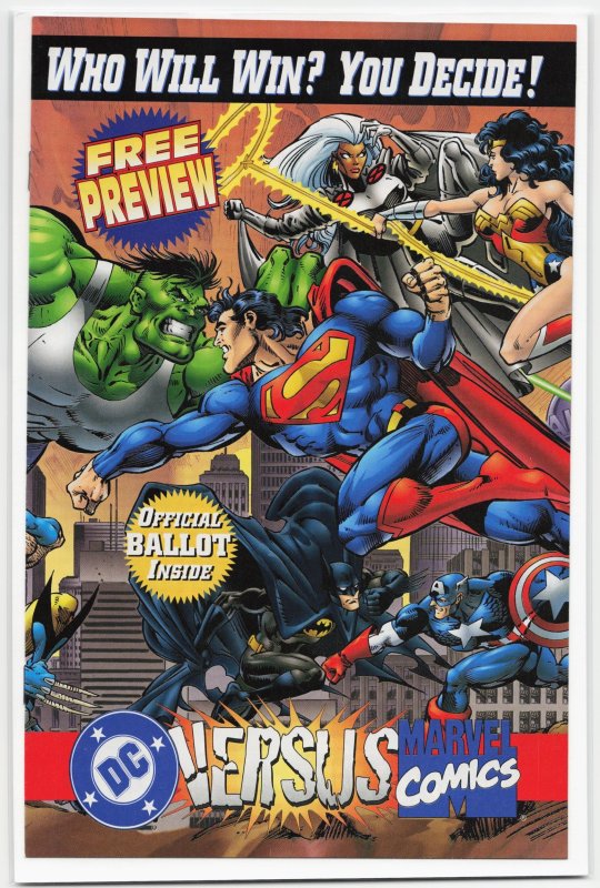 DC Versus Marvel / Marvel Versus DC Consumer Preview (1995) Superman (DC Comics, 1995), raw, ungraded comic book — front cover