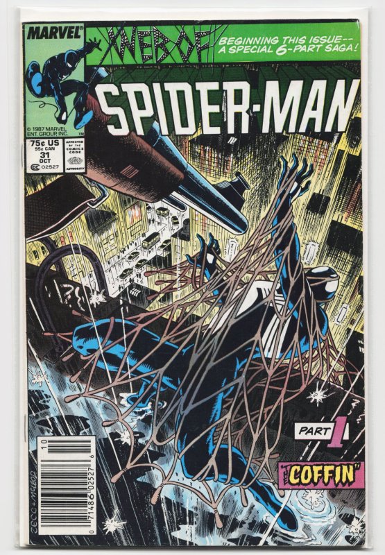 Web of Spider-Man #31 (Marvel Comics, 1987), raw, ungraded comic book — front cover
