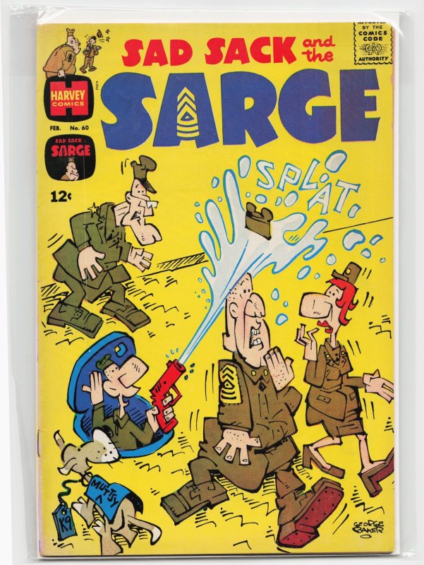 Sad Sack and the Sarge #60 (Harvey Comics, 1967), raw, ungraded comic book — front cover