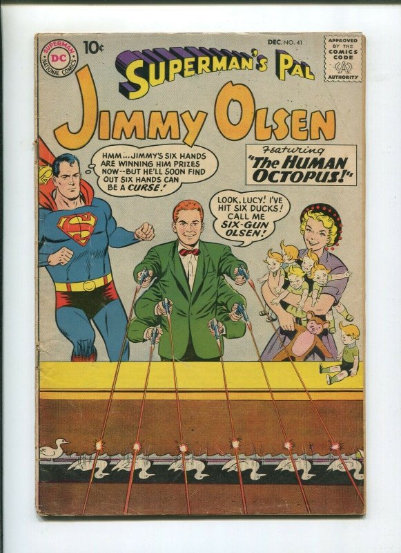 1959 Supermans Pal Jimmy Olsen #41 (1959), raw comic book in 6.0 condition — front cover