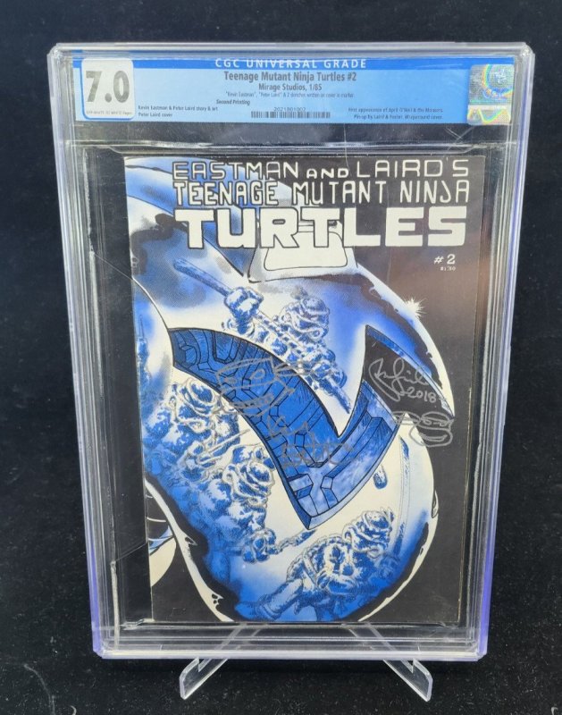 Teenage Mutant Ninja Turtles #2 (Mirage Studios, 1985), CGC 7.0 graded comic book — front cover in its holder