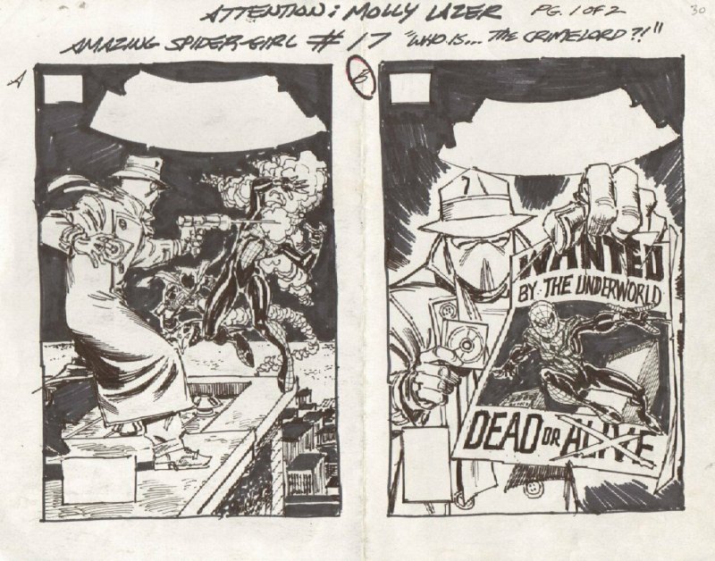 Spider-Girl Cover Prelims - Wanted: Dead or Alive - 2000's art by Ron Frenz (2000), raw, ungraded comic book — front cover