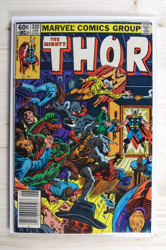 Thor #320 (Marvel Comics, 1982), raw comic book in VF- 7.5 condition — front cover