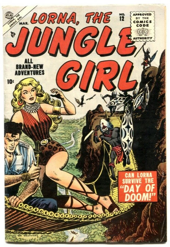Lorna, the Jungle Girl #12 (1955), raw comic book in FN condition — front cover