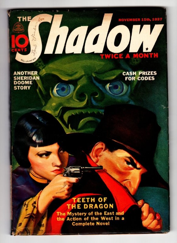 Pulp: Shadow 1937 Nov 15 -High Grade- Street AND Smith-Rare Pulp FN+ (1937), raw comic book in FN+ condition — front cover