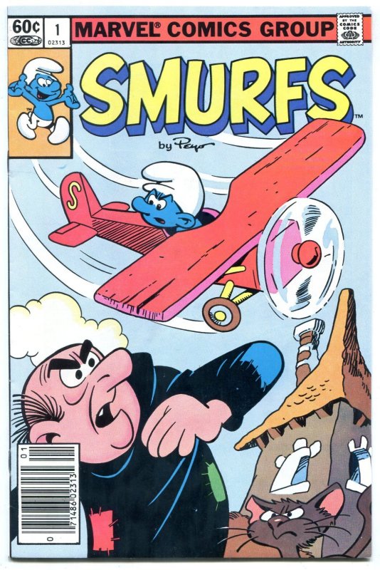 Smurfs #1 (Marvel Comics, 1982), raw comic book in VF condition — front cover