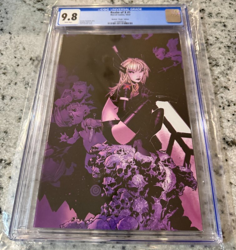 Realm of X #1 (Marvel Comics), CGC 9.8 graded comic book, Universal Blue label — front cover in its holder