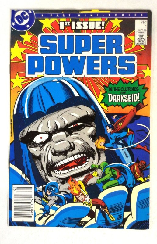 Super Powers #1 (DC Comics, 1985), raw comic book in VF/NM condition — front cover