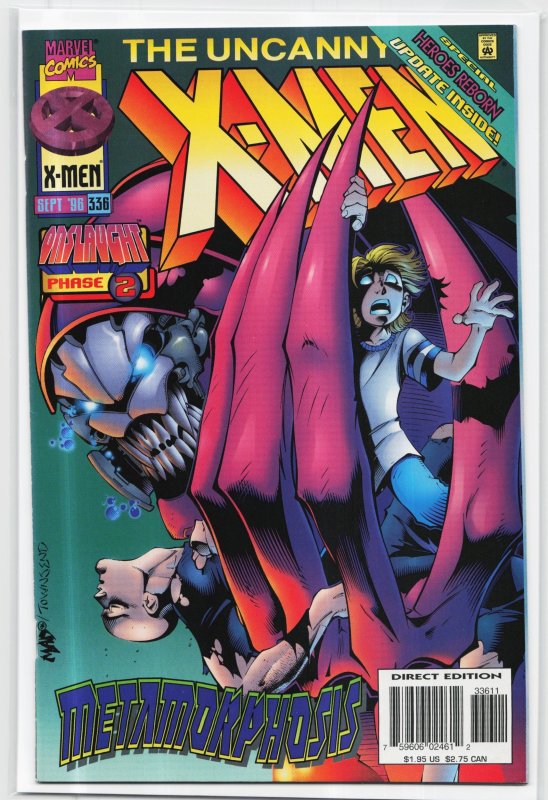 The Uncanny X-Men #336 (Marvel Comics, 1996), raw, ungraded comic book — front cover