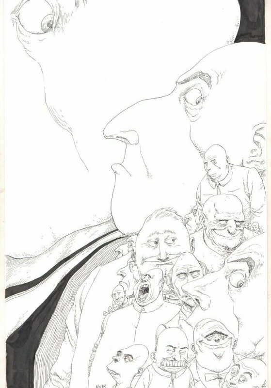 Extraordinary Faces Sketch - 2015 Signed art by Henrik Rehr (2015), raw, ungraded comic book — front cover