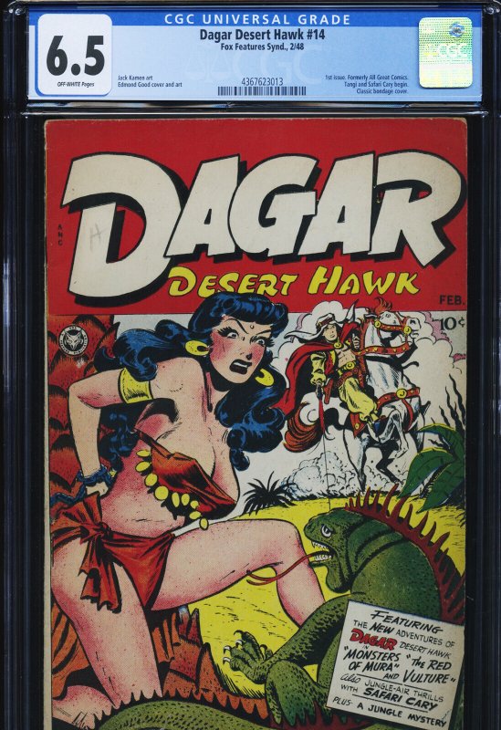 Dagar Desert Fox #14, CGC 6.5 graded comic book, Universal Blue label — front cover in its holder