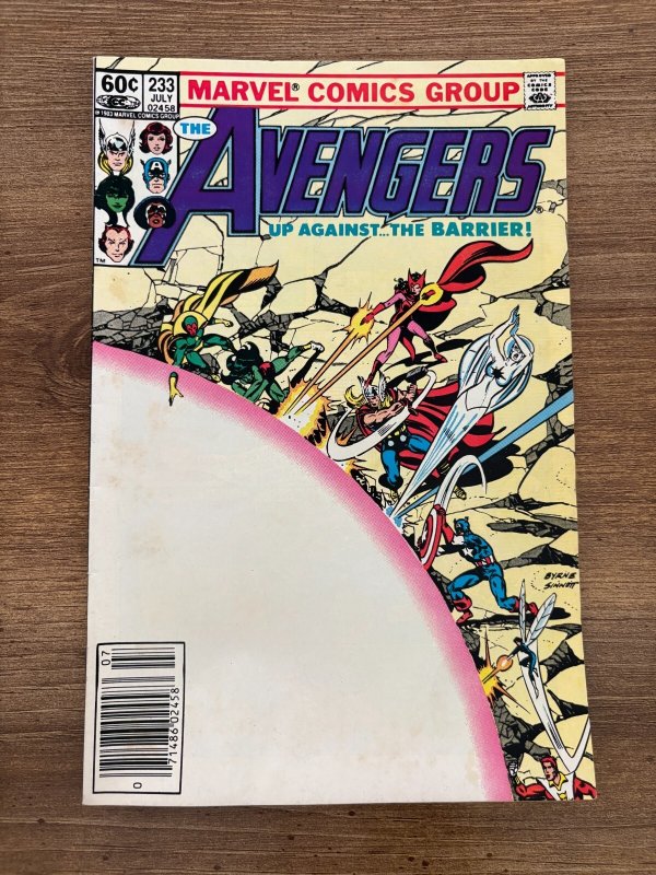 Avengers #233 (Marvel Comics, 1983), raw comic book in VF- condition — front cover