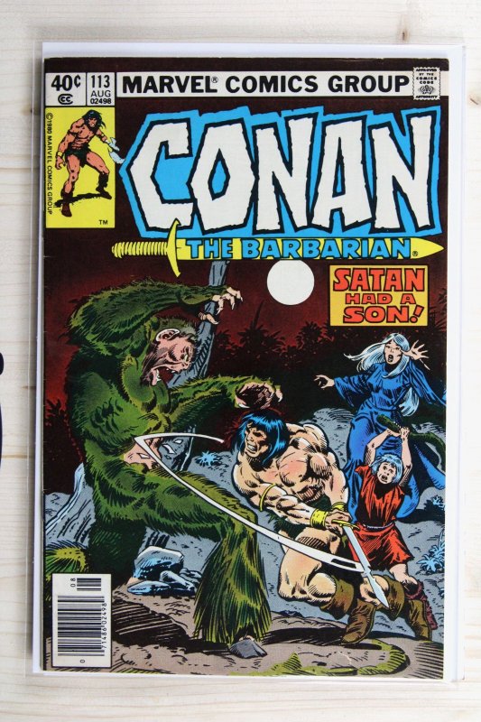Conan the Barbarian #113 (Marvel Comics, 1980), raw comic book in VF 8.0 condition — front cover