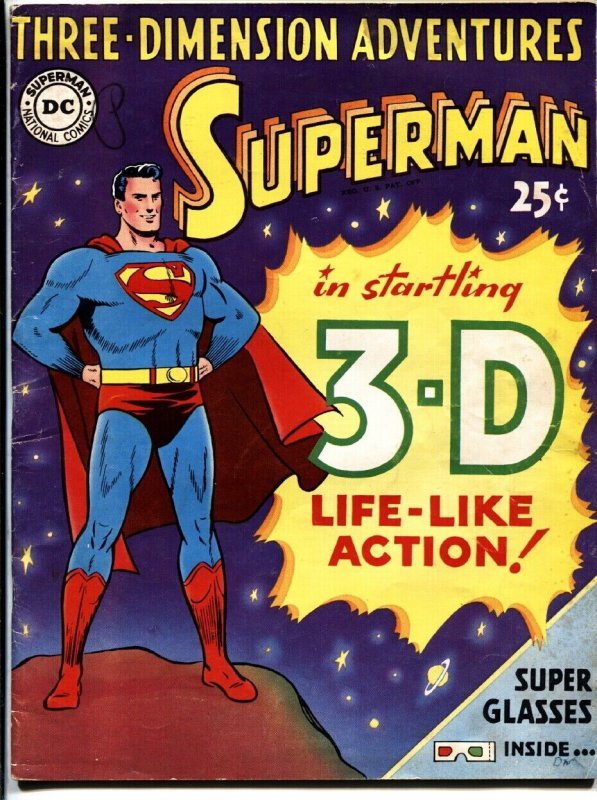 Three Dimension Adventures-Superman-1953-Dc- no 3D GLASSES-g/vg (DC Comics, 1953), raw, ungraded comic book — front cover
