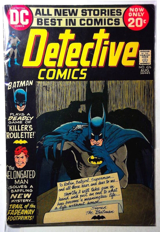 Detective Comics #426 (DC Comics, 1972), raw, ungraded comic book — front cover