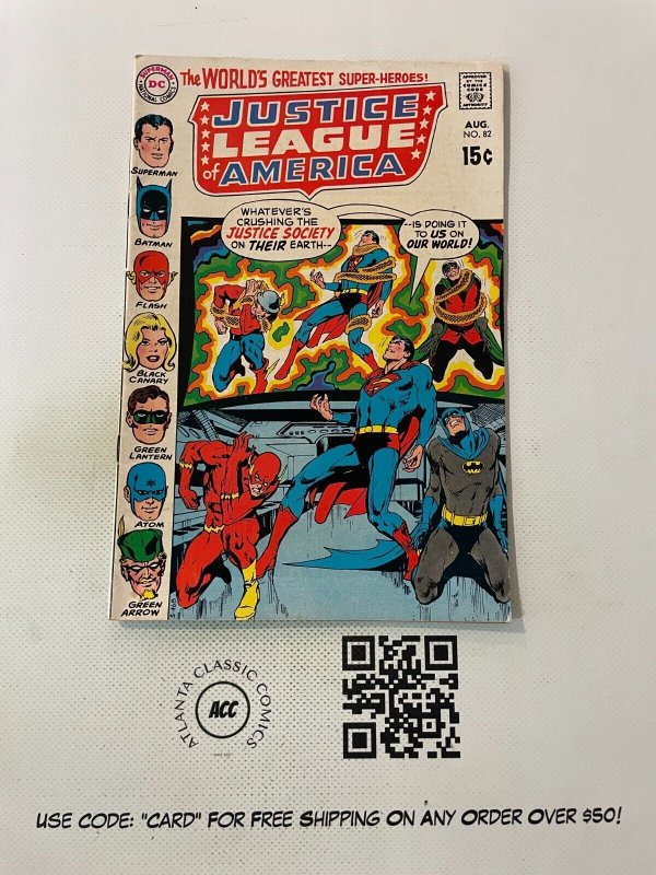 Justice League of America #82 (DC Comics), raw comic book in VF condition — front cover