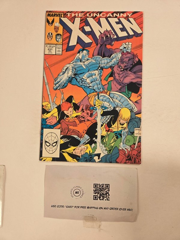 Uncanny X-Men #231 (Marvel Comics, 1988), raw comic book in VF condition — front cover