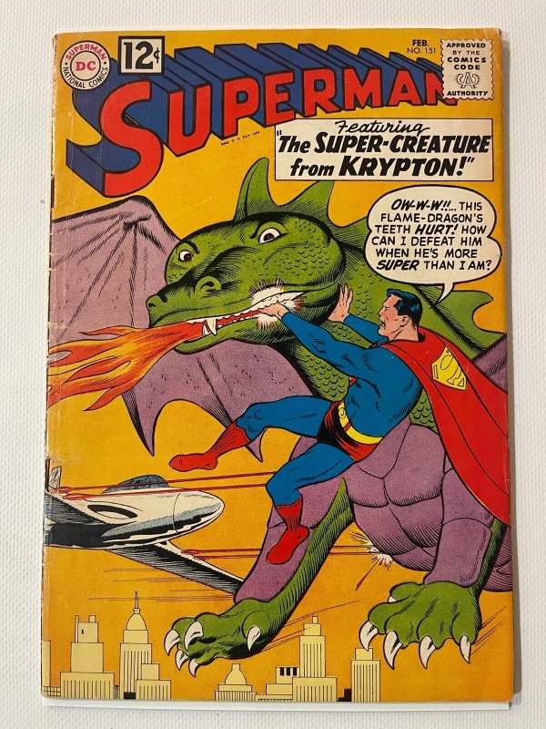 Superman #151 (DC Comics, 1962), raw comic book in VG/FN condition — front cover