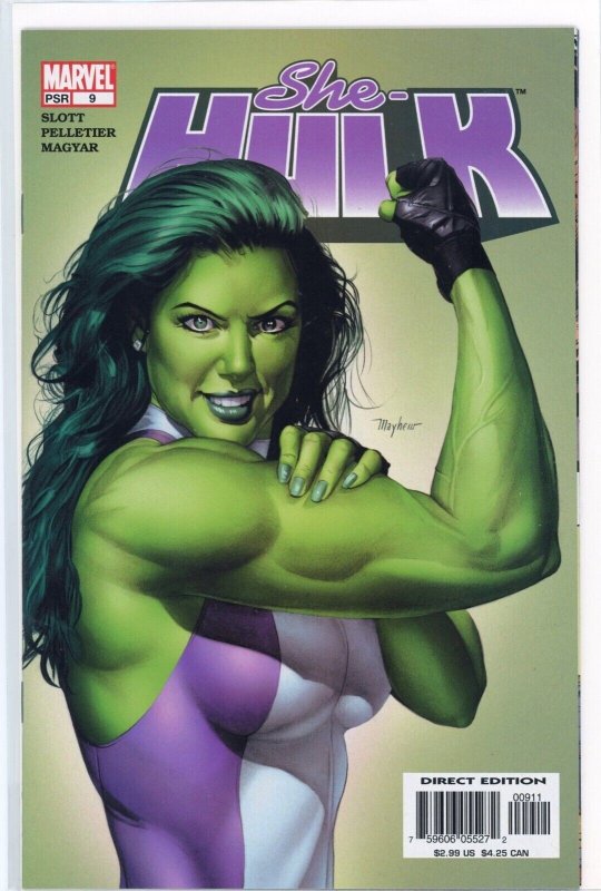 She-Hulk #9 (Marvel Comics, 2009), raw comic book in NM 9.4 condition — front cover