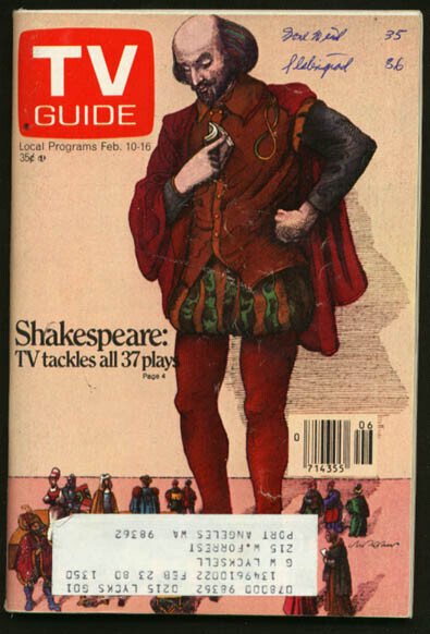 Mag: TV Guide 02/10/1979-37 Shakespeare Plays/kurt Russell G, raw, ungraded comic book — front cover