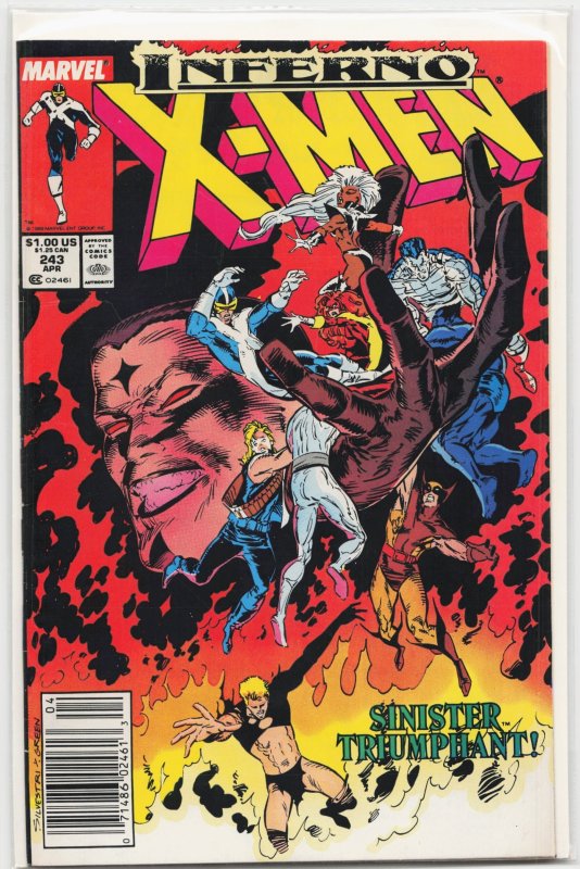 The Uncanny X-Men #243 (Marvel Comics, 1989), raw, ungraded comic book — front cover