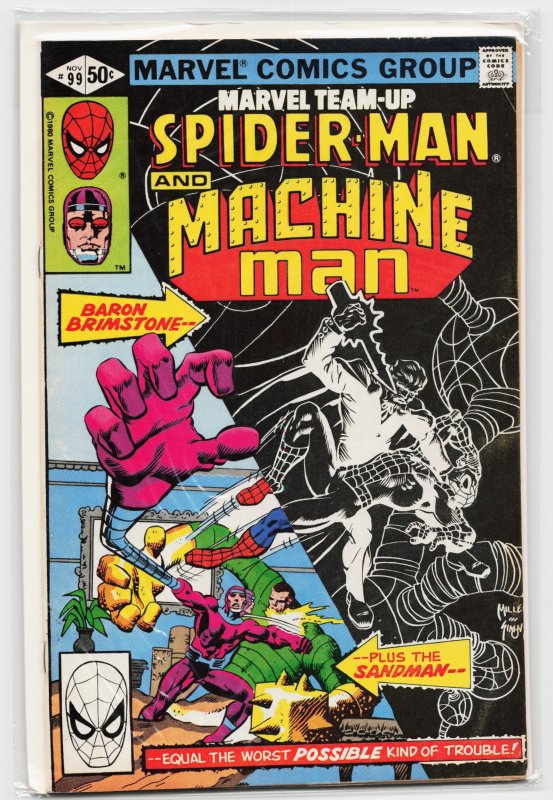 Marvel Team-Up #99 (Marvel Comics, 1980), raw, ungraded comic book — front cover
